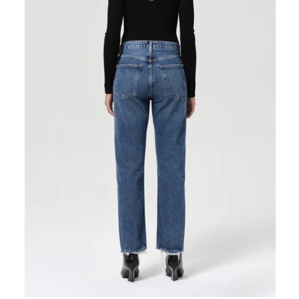 AGOLDE 90's Pinch Waist High Rise Straight Jeans In Range Wash - Size 33 - Picture 2 of 9